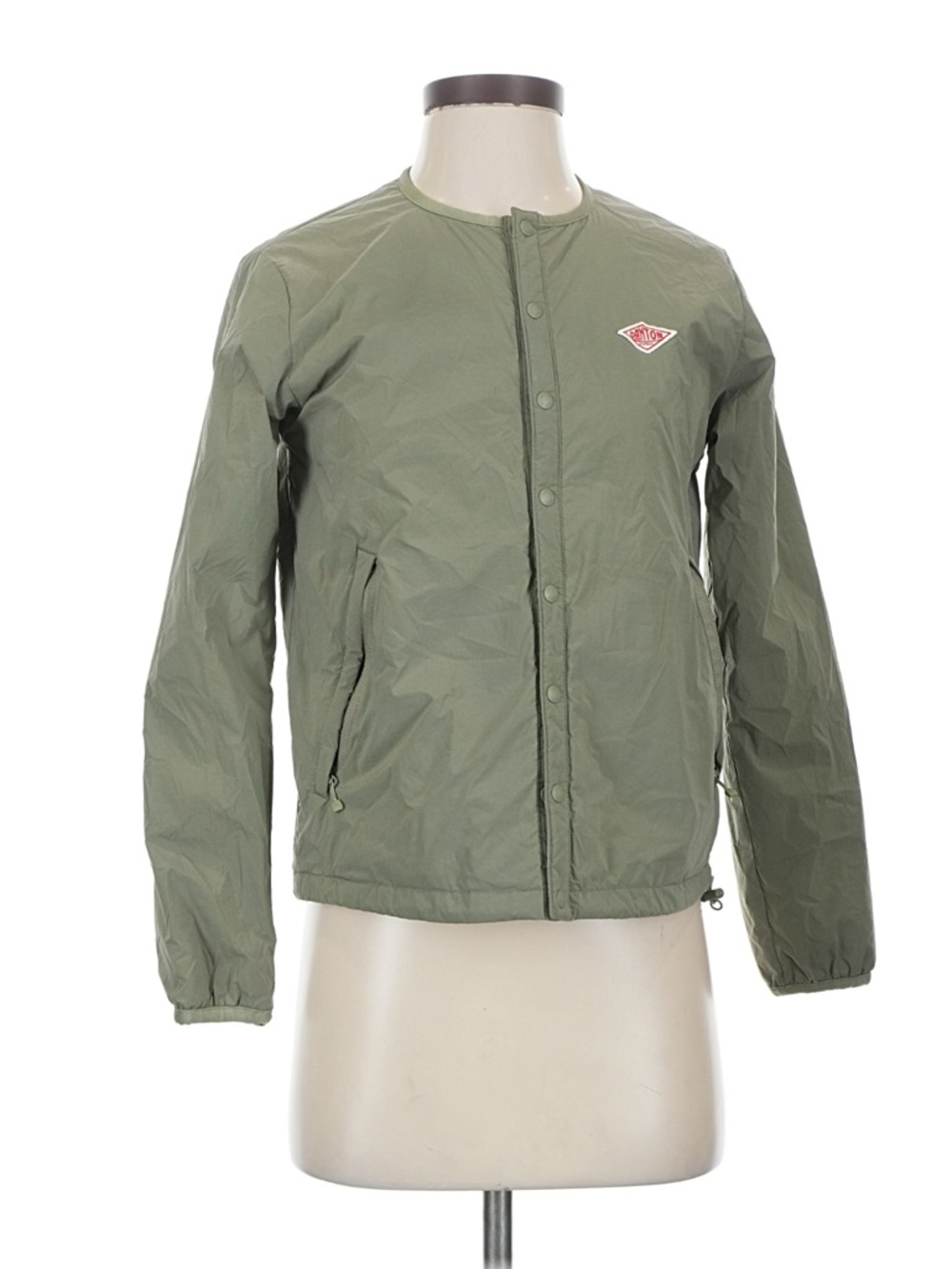 Lightweight Olive Snap-Front Shirt Jacket